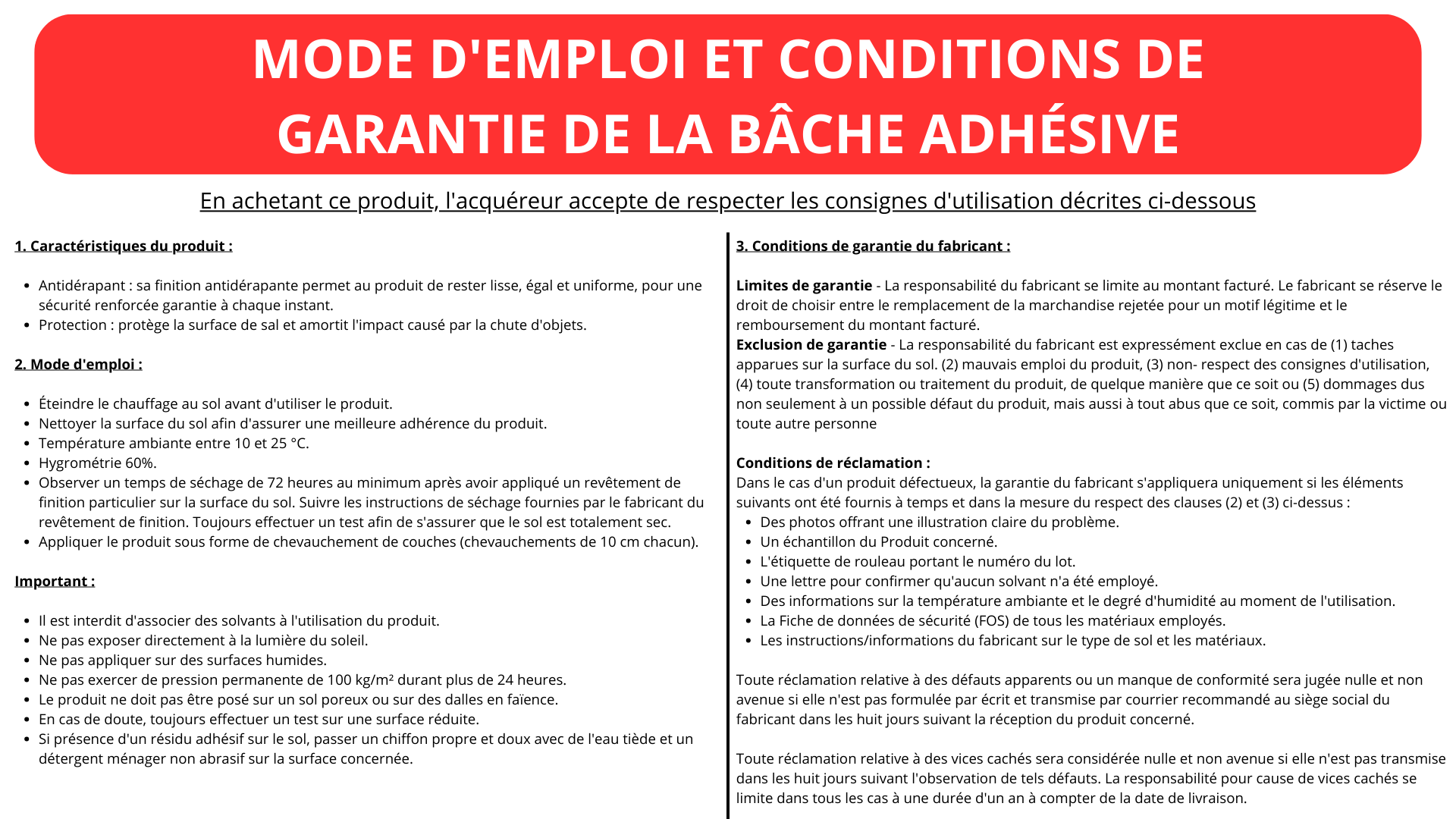 Pro-tecsol mode d'emploi